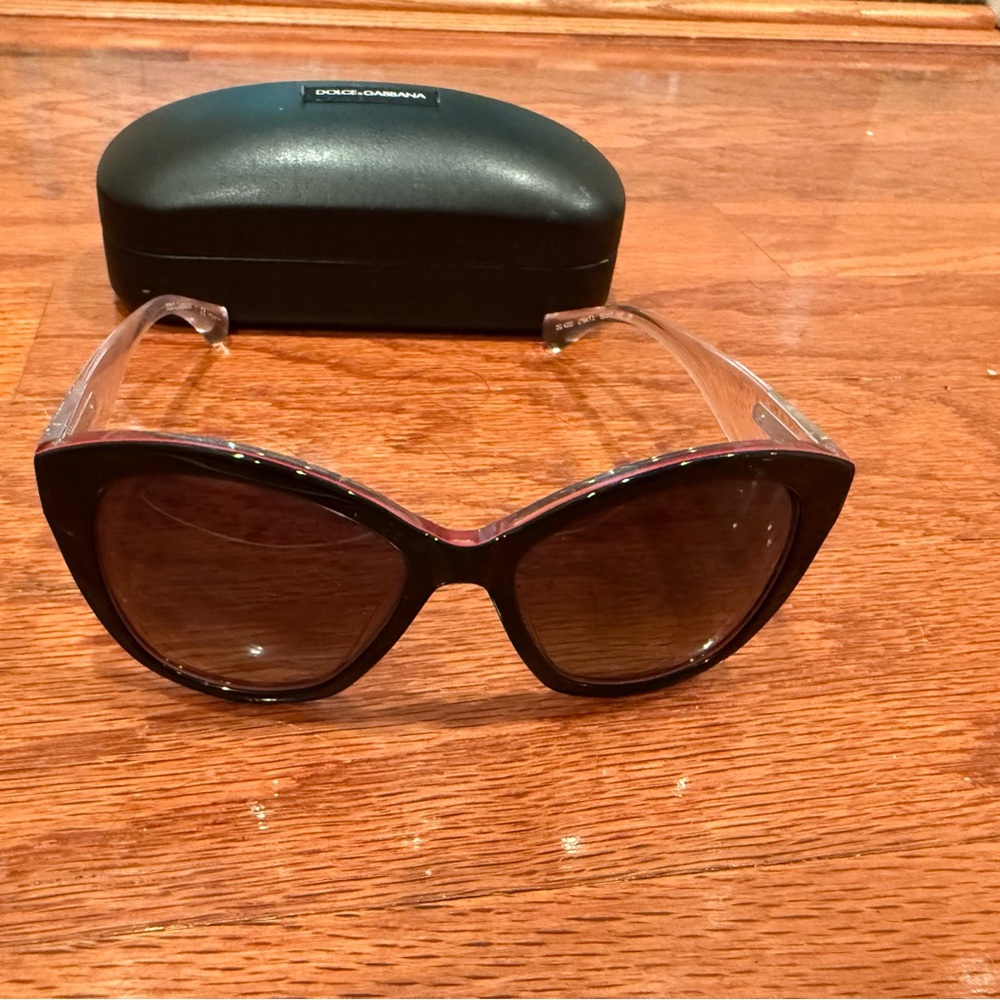 Dolce & Gabbana Black and Clear Cat-Eye Sunglasses